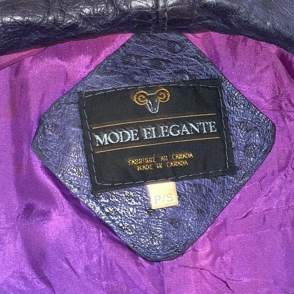 Vintage Mode Elegante Purple Leather Jacket - Picture 7 of 7